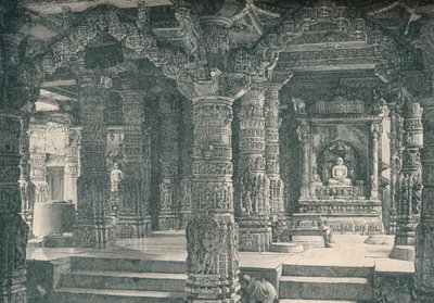 Interiøret til et Jain-tempel ved Abu-fjellet i Rajputana, c1903, 1904 av Unbekannt