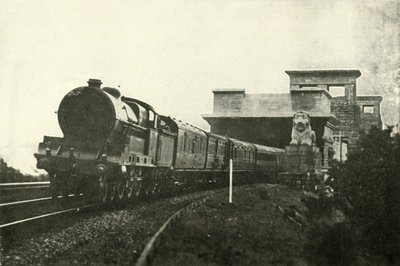 Den irske posten forlater Menai-broen, c1930. av Unbekannt