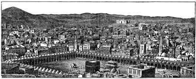 Kabaen, Masjid al-Haram-moskeen, Mekka, 1877 av Unbekannt