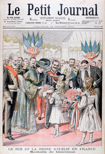 Kongen og dronningen av Italia i Frankrike, 1903 av Unbekannt