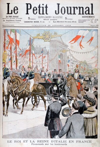 Kongen og dronningen av Italia i Frankrike, 1903 av Unbekannt