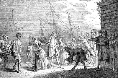 Landingen av Senesino, 1720 av Unbekannt