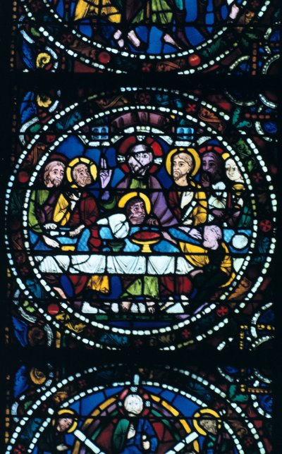 The Last Supper, farget glass, Chartres Cathedral, Frankrike, 1205-1215 av Unbekannt