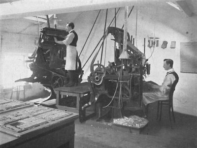 Linotypiene, 1916 av Unbekannt