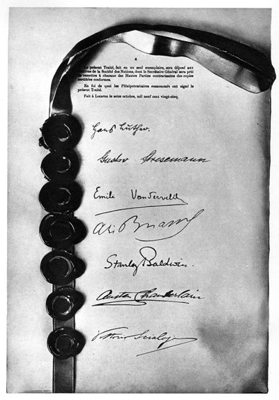 Locarno-traktaten forseglet og undertegnet i London, 1. desember 1925, 1935 av Unbekannt