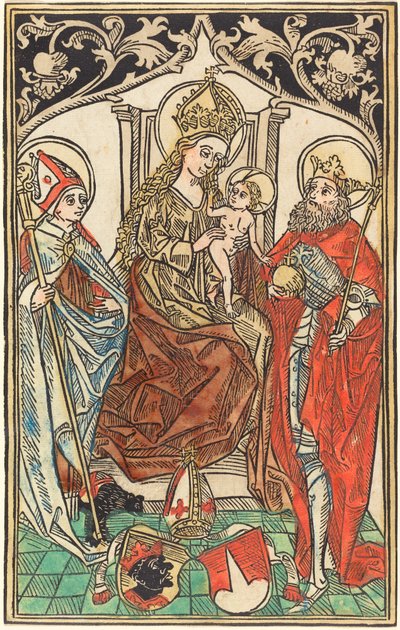 The Madonna and Child Enthroned, with Saints Corbinian and Sigismund, 1492. av Unbekannt