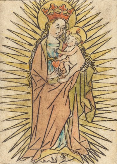 Madonnaen og barnet med en pære, ca. 14401460. av Unbekannt
