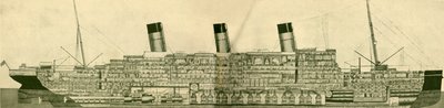 De majestetiske 56 551 tonnene vist i seksjon, c1930. av Unbekannt