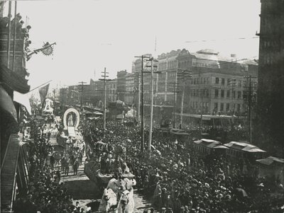 Mardi Gras-paraden i Canal Street, New Orleans, USA, 1895. av Unbekannt