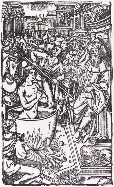 En helgens martyrium. av Unbekannt
