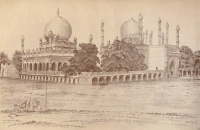 Mausoleet til Ibrahim Shah, kongen av Bijapur, i Bijapur, 1821, 1936. av Unbekannt