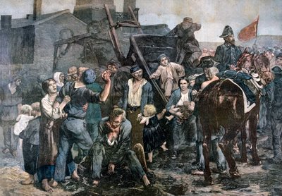 Gruvearbeiderstreiken i Carmaux, 1892 av Unbekannt