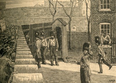 The Mob of Spenceans Summoning the Tower of London, 1816 c1890. av Unbekannt