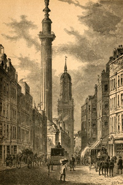 Monumentet og St. Magnus kirke, ca 1800, 1897. av Unbekannt