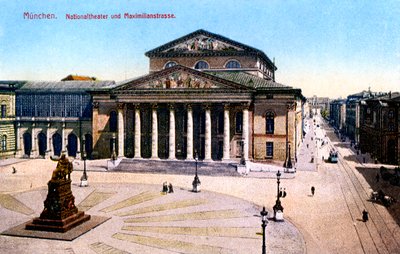 Nationaltheatret og Maximilian Strasse, München, Tyskland, 1925 av Unbekannt