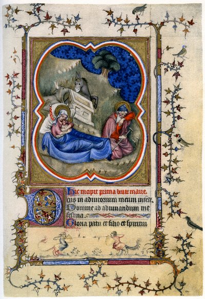 The Nativity, fra en bok med timer og missal c1370 1958 av Unbekannt