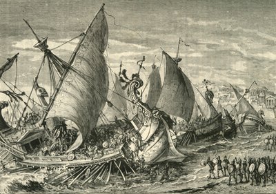 Sjøslaget i havnen i Syracuse, 1890. av Unbekannt