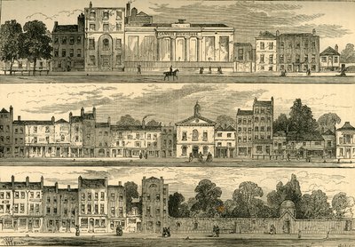 Nordsiden av Knightsbridge i 1820, fra Cannon Brewery til Hyde Park Corner, c1876. av Unbekannt