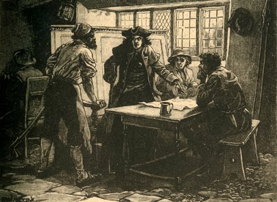 Nottingham-kapteinen og agitatorene på White Horse Inn, Pentrich, Derbyshire, 1817 c1890. av Unbekannt