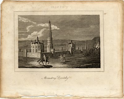 Novodevichy-klosteret i Moskva, ca. 1800 av Unbekannt