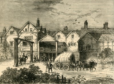 The Old Tabard Inn, i det syttende århundre, c1878. av Unbekannt