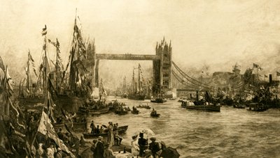Åpningsseremonien til Tower Bridge, c1894. av Unbekannt