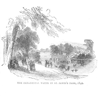 The Ornamental Water i St. James Park, 1840, c1870 av Unbekannt