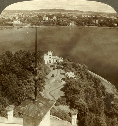 Oscarshal Royal Gardens og Christiania, fra Chateau, Norge, c1905. av Unbekannt