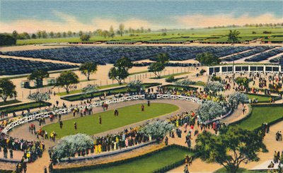 The Paddock at Santa Anita, Los Angeles Turf Club, Arcadia, California, 1930-tallet. av Unbekannt