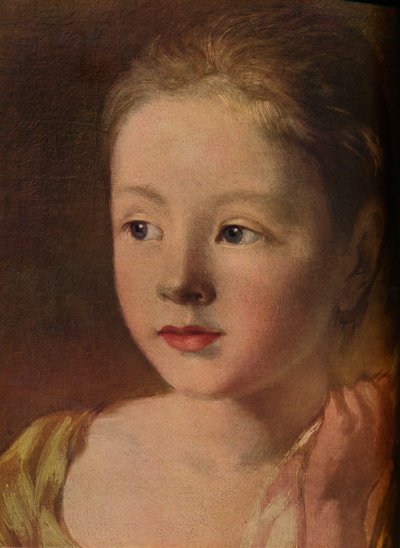 The Painters Daughters jager en sommerfugl, detalj, c1756, 1937 av Unbekannt