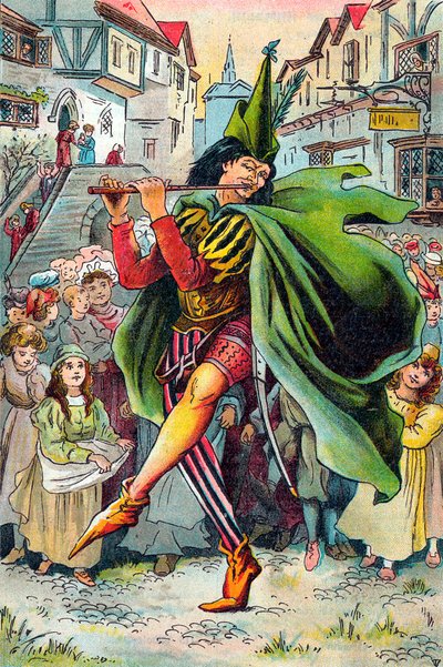 Pied Piper fører bort barna til Hameln, c1899 av Unbekannt