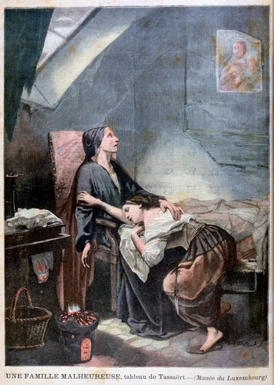 Den fattige familien, eller selvmordet, 1849, 1897 av Unbekannt