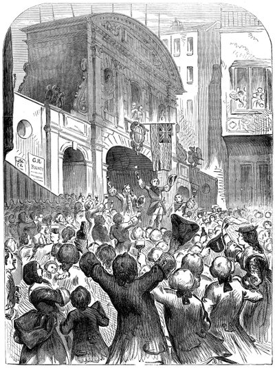 Prinsen av Wales drikker suksess til krigen på Temple Bar, London, 1700-tallet, 1800-tallet av Unbekannt