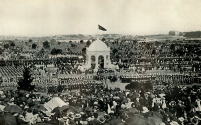 Proklamasjonen av Commonwealth of Australia i Sydney 1. januar 1901, c1930. av Unbekannt