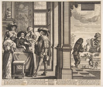 Den fortapte sønn forlater hjemmet, ca. 1636. av Unbekannt