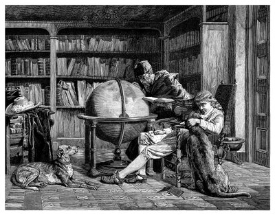 Professoren og hans elev, 1882 av Unbekannt