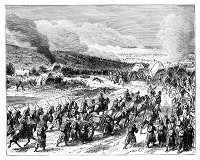 Prøysserne stormer reduttene til Duppel, 18. april 1864, sent på 1800-tallet av Unbekannt