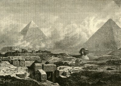 Pyramidene og sfinxen, 1890. av Unbekannt