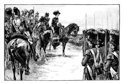 Dronningen i leiren i Chobham, Surrey, 1853, 1888 av Unbekannt