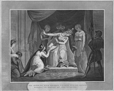 Dronningen av kong Stephen, bønnfalt keiserinne Matilda, på vegne av mannen hennes, 1838 av Unbekannt