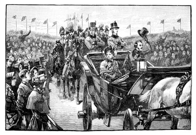 Queens ankomst til Peel Park nær Manchester, 1851, 1888 av Unbekannt
