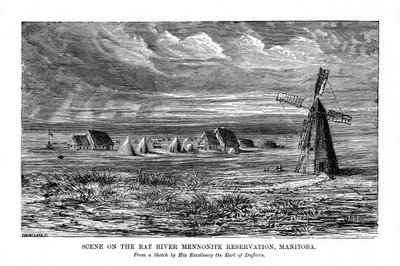 The Rat River Mennonite-reservatet, Manitoba, Canada, sent på 1800-tallet av Unbekannt