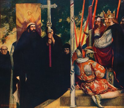Mottakelsen av Saint Augustine av Ethelbert, 1912 av Unbekannt