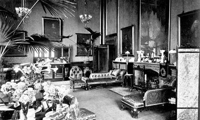 The Red Drawing Room i Speakers House, Palace of Westminster, London, c1905 av Unbekannt