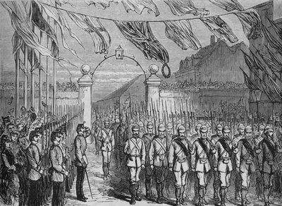 The Return of the Troops from Ashantee, c1880 av Unbekannt