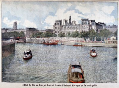 Elven Seinen og Hotel de Ville, Paris, 1903 av Unbekannt