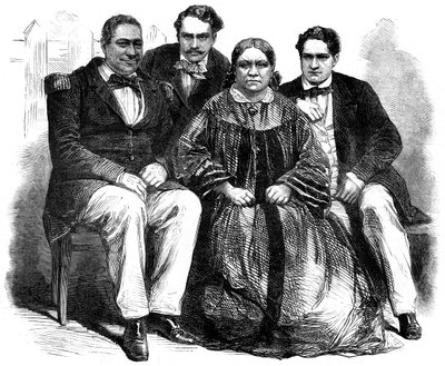 Kongefamilien på Tahiti, 1864 av Unbekannt