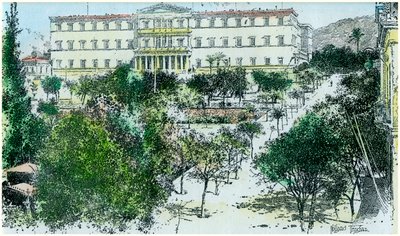 Det kongelige palass, Athen, Hellas, ca 1890 av Unbekannt