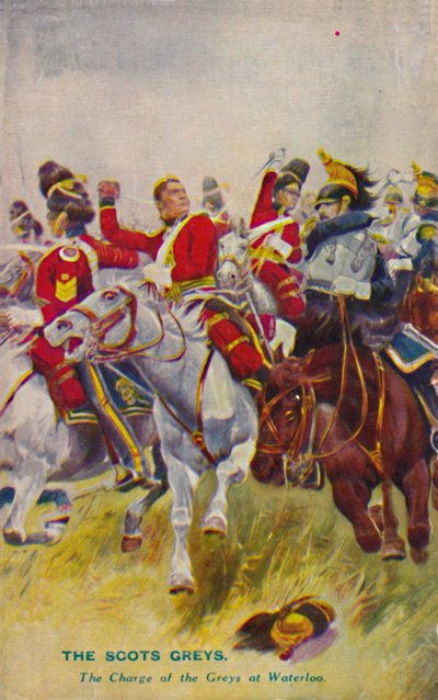 The Royal Scots Greys. The Charge of the Greys at Waterloo, 1815, 1939 av Unbekannt