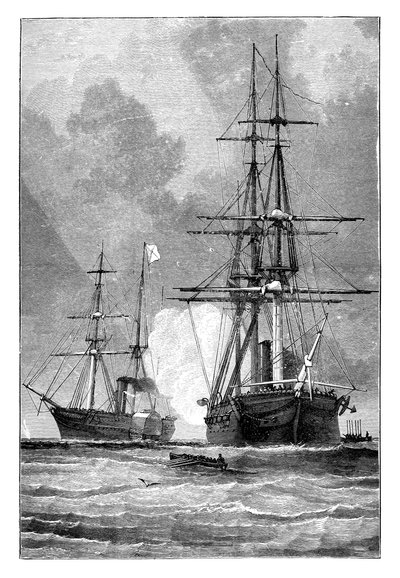 San Jacinto, stopper Trent, 1861 av Unbekannt